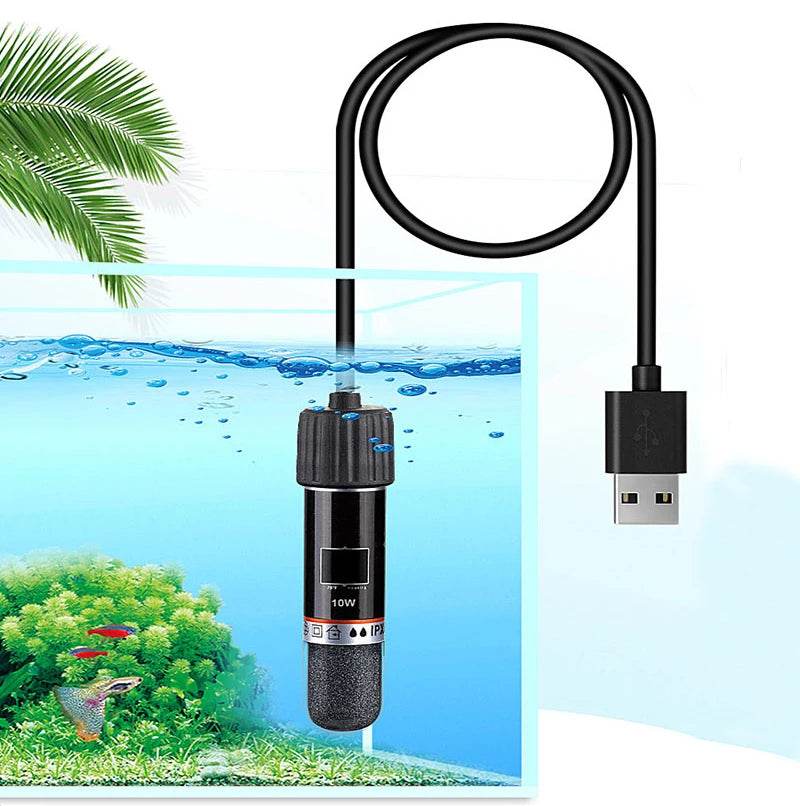 Mini tige chauffante USB pour petit Aquarium, 26 °C, température constante, Thermostat Submersible, 10W - Animaleriex