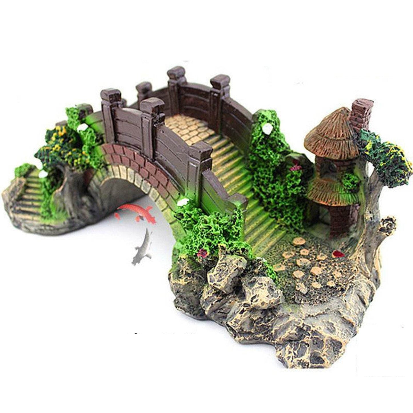 Pont artificiel en résine pour Aquarium, décoration de paysage, accessoires d'équipement d'aquarium, ornement de grotte, poissons aquatiques pour animaux de compagnie - Animaleriex
