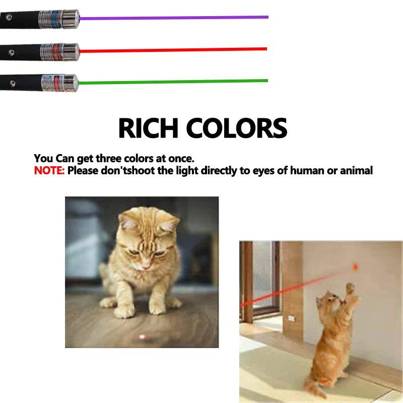 Mini pointeur laser 2 en 1 pour animaux de compagnie et chats, lampe de poche LED portable pour dressage d'animaux, outil indicateur de jouet à gratter, cadeaux de vacances - Animaleriex