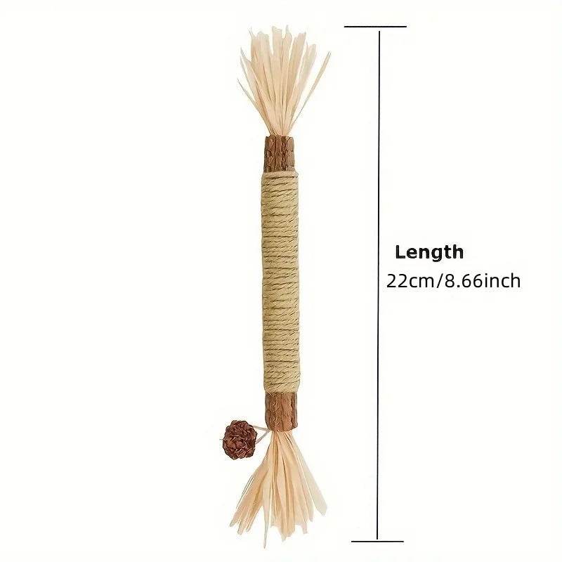 Jouets pour chats, bâton à mâcher en vigne argentée, Polygonum Kitty, herbe de raphia, fournitures pour animaux de compagnie, bâton de nettoyage des dents, morsure d'animal de compagnie, jouet pour chat, corde de chanvre, 1 pièce - Animaleriex