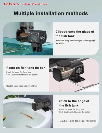 Jebao Jecod nouveau chargeur de réservoir de poissons d'aquarium mangeoire automatique intelligente synchronisation numérique Wifi télécommande sans fil alimentation des poissons - Animaleriex