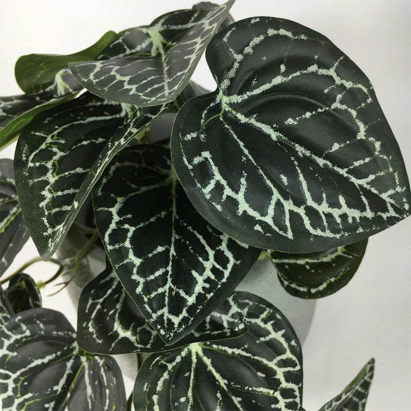 Plante de Terrarium artificielle pour amphibiens de reptiles, pour réservoir, décorations d'habitat pour animaux de compagnie, feuilles tropicales réalistes, feuille en plastique, rotin - Animaleriex