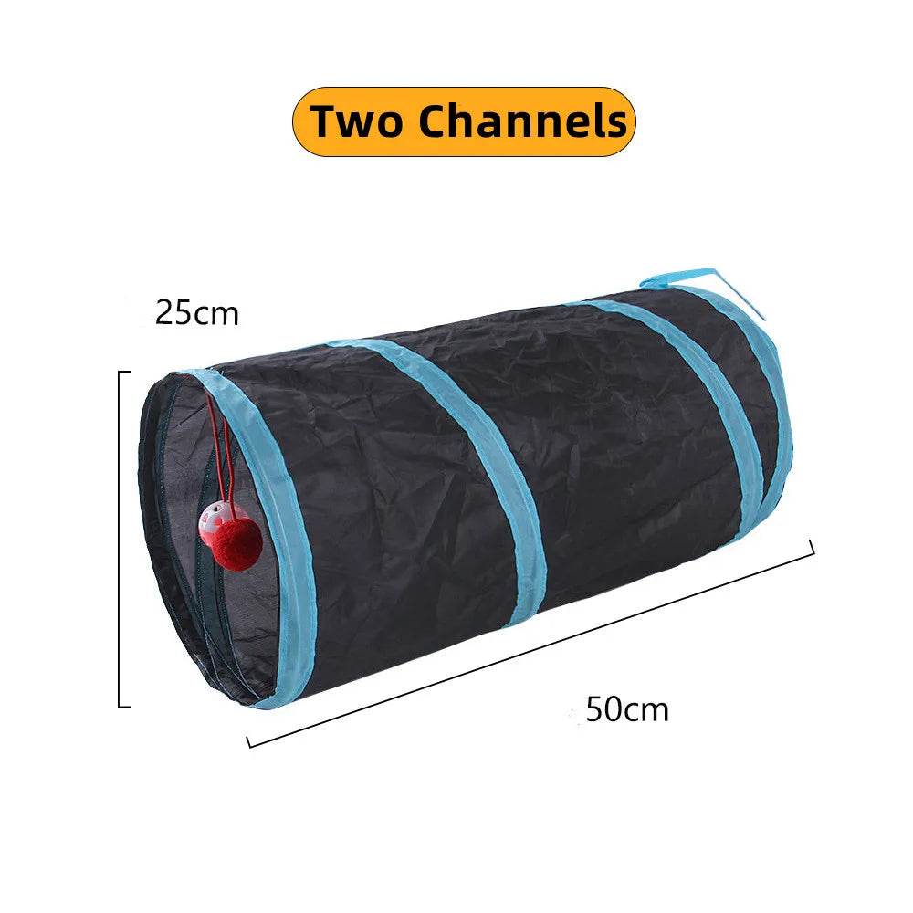 Tunnel pour chat, fournitures pour animaux de compagnie, Tunnel de jeu S T Pass pliable, jouet pour chat, baril de forage respirant pour papier fort d'intérieur - Animaleriex