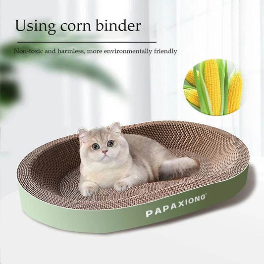 Grattoirs pour chats, jouets pour chats, rond et ovale, lit pour chat, poste à gratter, épaississement, colle de maïs Durable, décalcomanie en carton - Animaleriex