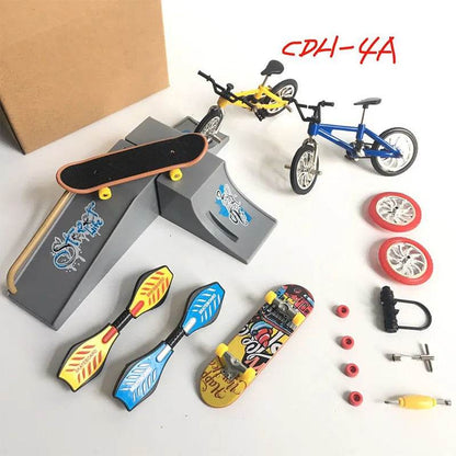 Mini trottinette à deux roues, 1 ensemble, jouets éducatifs pour enfants, trottinette à doigts, vélo, Skateboard, cadeau d'anniversaire pour garçons - Animaleriex