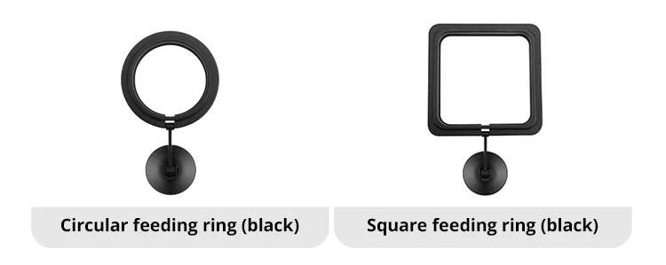 Anneau d'alimentation flottant pour poissons, Station d'aquarium à cercle carré avec ventouse, distributeur de nourriture facile, conception peu encombrante - Animaleriex