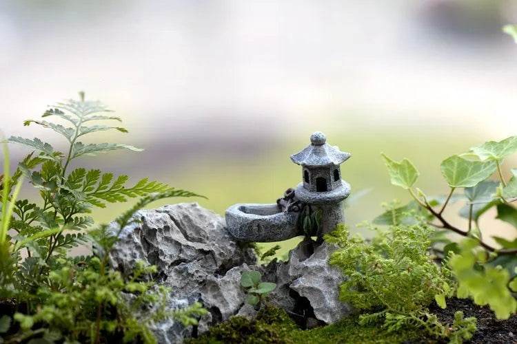 Accessoires de jardin féerique, puits d'eau de source miniatures, pont de bateau, ornement de Statue, Figurines de paysage, décor artisanal de jardin de maison - Animaleriex