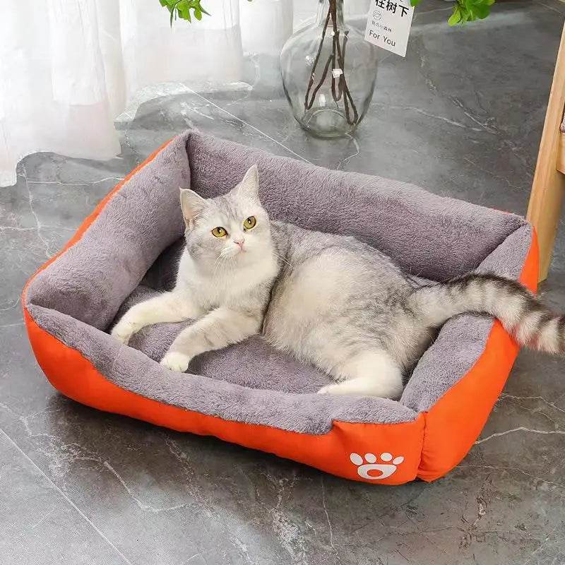 Grand lit pour chat et chien, maison chaude et confortable pour chien, nid en coton PP doux, panier pour chien, tapis universel imperméable pour chat - Animaleriex