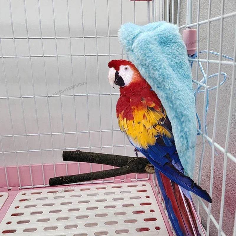 Hamac à oiseaux en peluche douce, coupe-vent d'hiver, Cage à perroquets, lit suspendu, grotte à perruches, tente de cachette, fournitures de nid d'oiseaux pour animaux de compagnie - Animaleriex