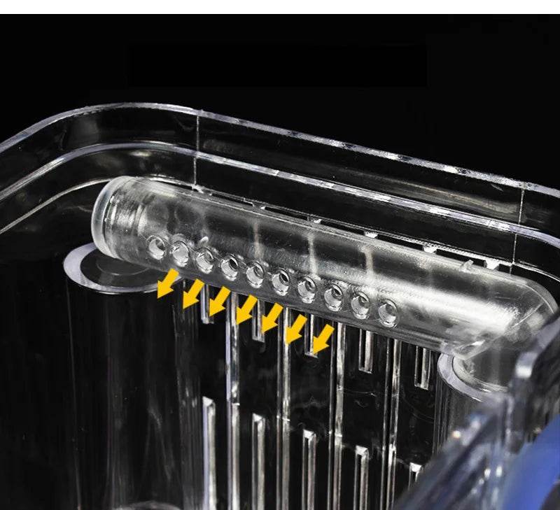 Boîte d'isolation multifonctionnelle pour l'élevage de poissons d'aquarium, incubateur d'aquarium à haute transparence, Double Guppies, incubateur d'éclosion - Animaleriex