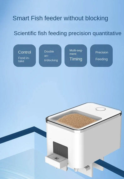 Alimentation automatique pour Aquarium, synchronisation/Wifi, sans fil, application pour téléphone Intelligent, haut-parleur Intelligent, télécommande vocale, alimentation des poissons - Animaleriex