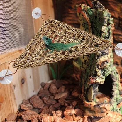 Hamac Dragon barbu pour reptiles, chaise longue pour caméléon, lézards, Gecko, serpents, Lguana, coussin d'herbe, balançoire pour animal de compagnie - Animaleriex