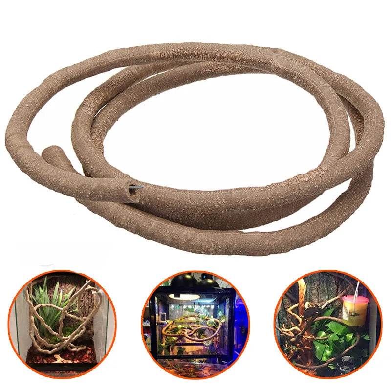 Grandes vignes flexibles en rotin, décoration d'habitat, Branches de Jungle pliables, fournitures pour animaux de compagnie, décor de Terrarium pour Reptiles, 1.5/2.5/3m - Animaleriex