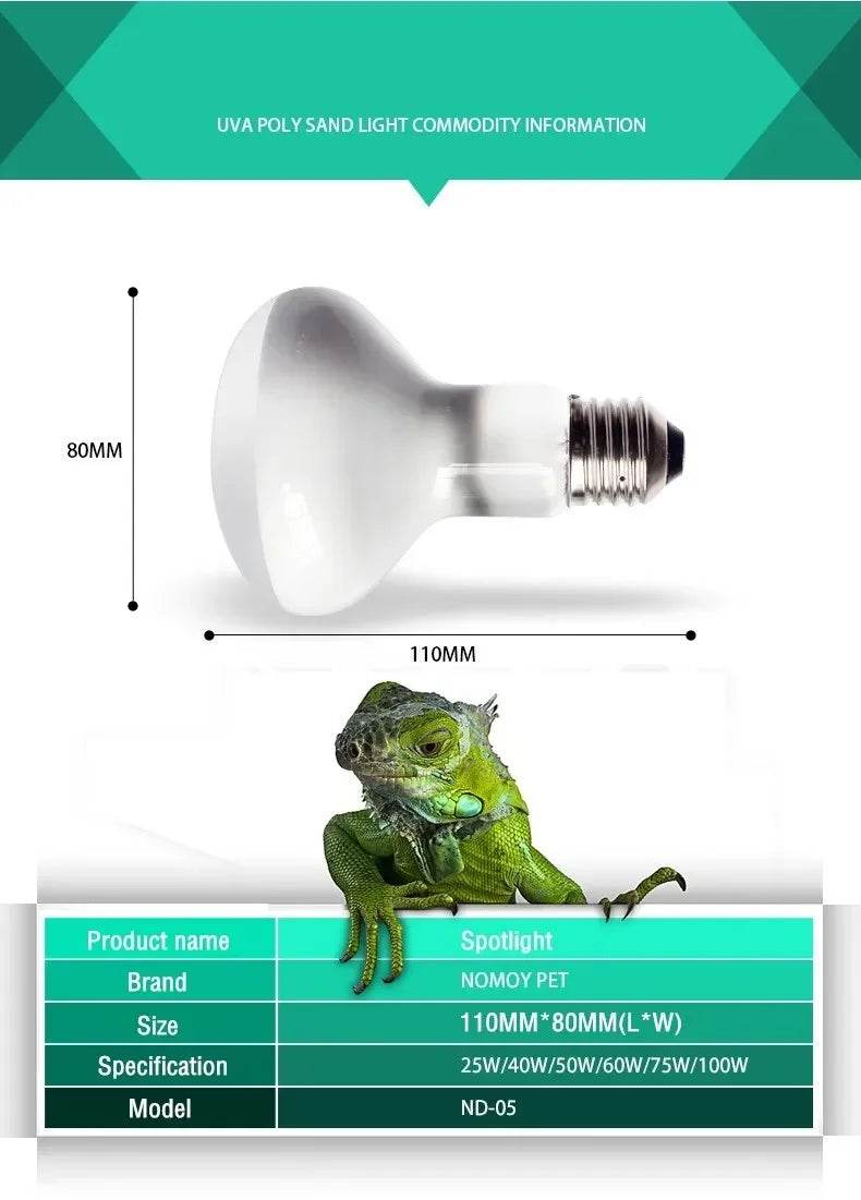 25W-100W Reptile UVA + UVB lampe ampoule tortue se prélasser UV ampoules lampe chauffante tortue lézards Terrarium régulateur de température - Animaleriex