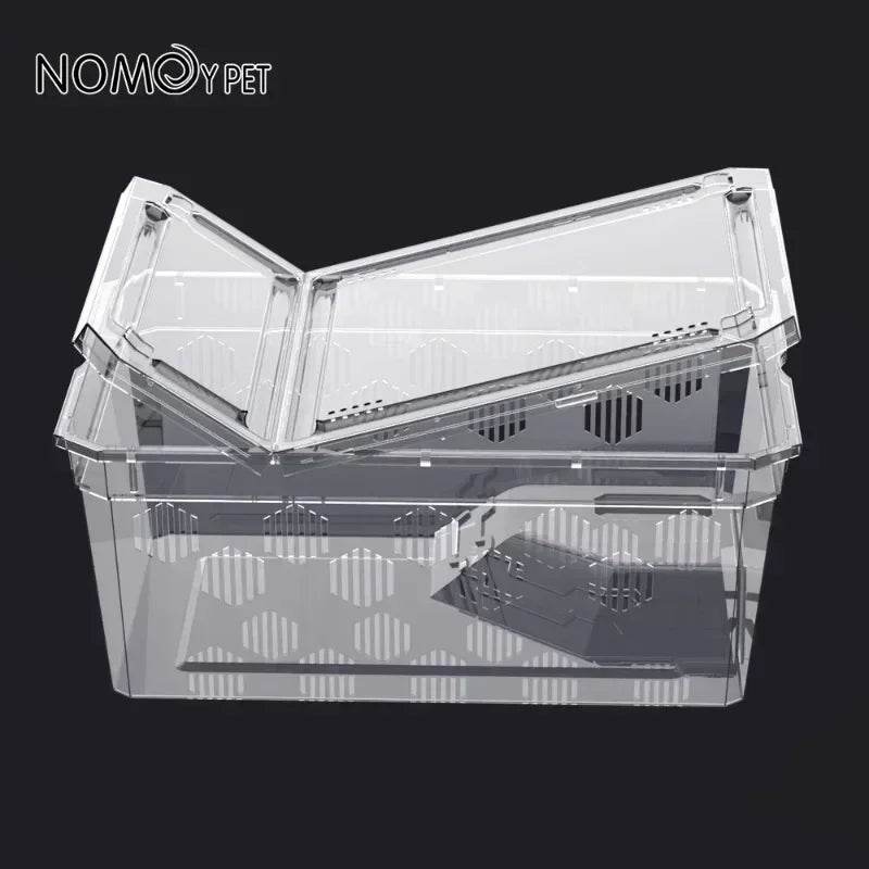 Cage d'élevage de reptiles en plastique transparent, vivariums avec balcon, fournitures de lézard, bivarium pour insectes, araignées, tortues - Animaleriex