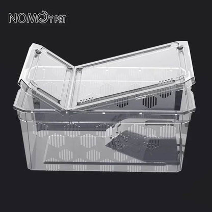 Cage d'élevage de reptiles en plastique transparent, vivariums avec balcon, fournitures de lézard, bivarium pour insectes, araignées, tortues - Animaleriex