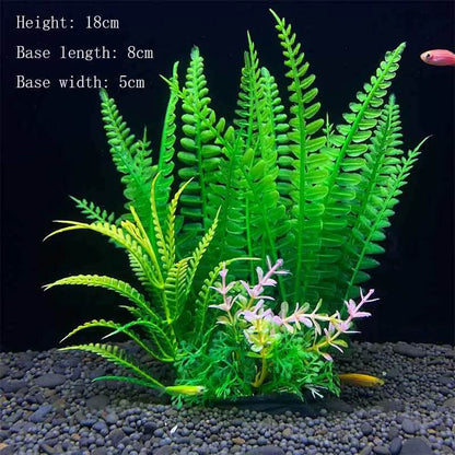 Plantes artificielles sous-marines en plastique pour Aquarium, faux arbuste aquatique, visualisation d'herbe verte, décoration de Simulation - Animaleriex