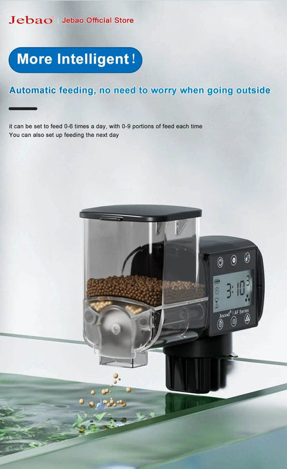 Jebao Jecod nouveau chargeur de réservoir de poissons d'aquarium mangeoire automatique intelligente synchronisation numérique Wifi télécommande sans fil alimentation des poissons - Animaleriex