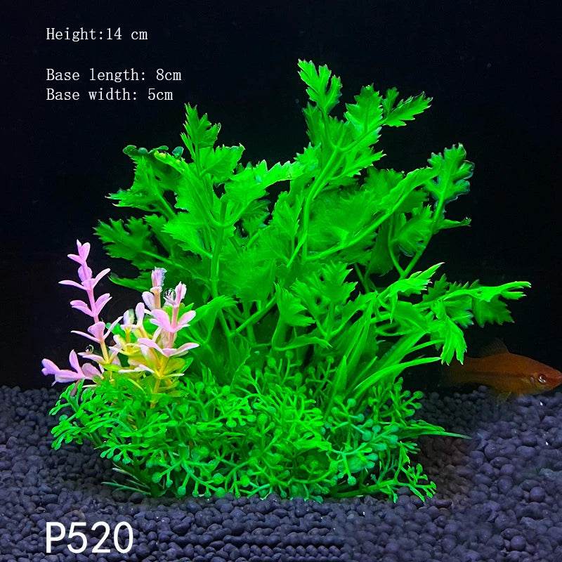 Plantes artificielles sous-marines en plastique pour Aquarium, faux arbuste aquatique, visualisation d'herbe verte, décoration de Simulation - Animaleriex