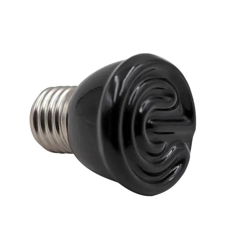 Mini lampe chauffante noire pour animaux de compagnie, émetteur en céramique, ampoule infrarouge 25/50/ 75/100W, couveuse de poulets, lampe Reptile - Animaleriex