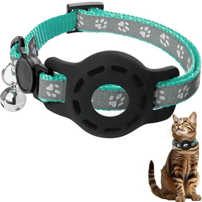 Collier pour chat AirTag avec cloches, collier pour chat à boucle de sécurité avec support Airtag, colliers anti-perte pour fille, garçon, chat, chiot - Animaleriex