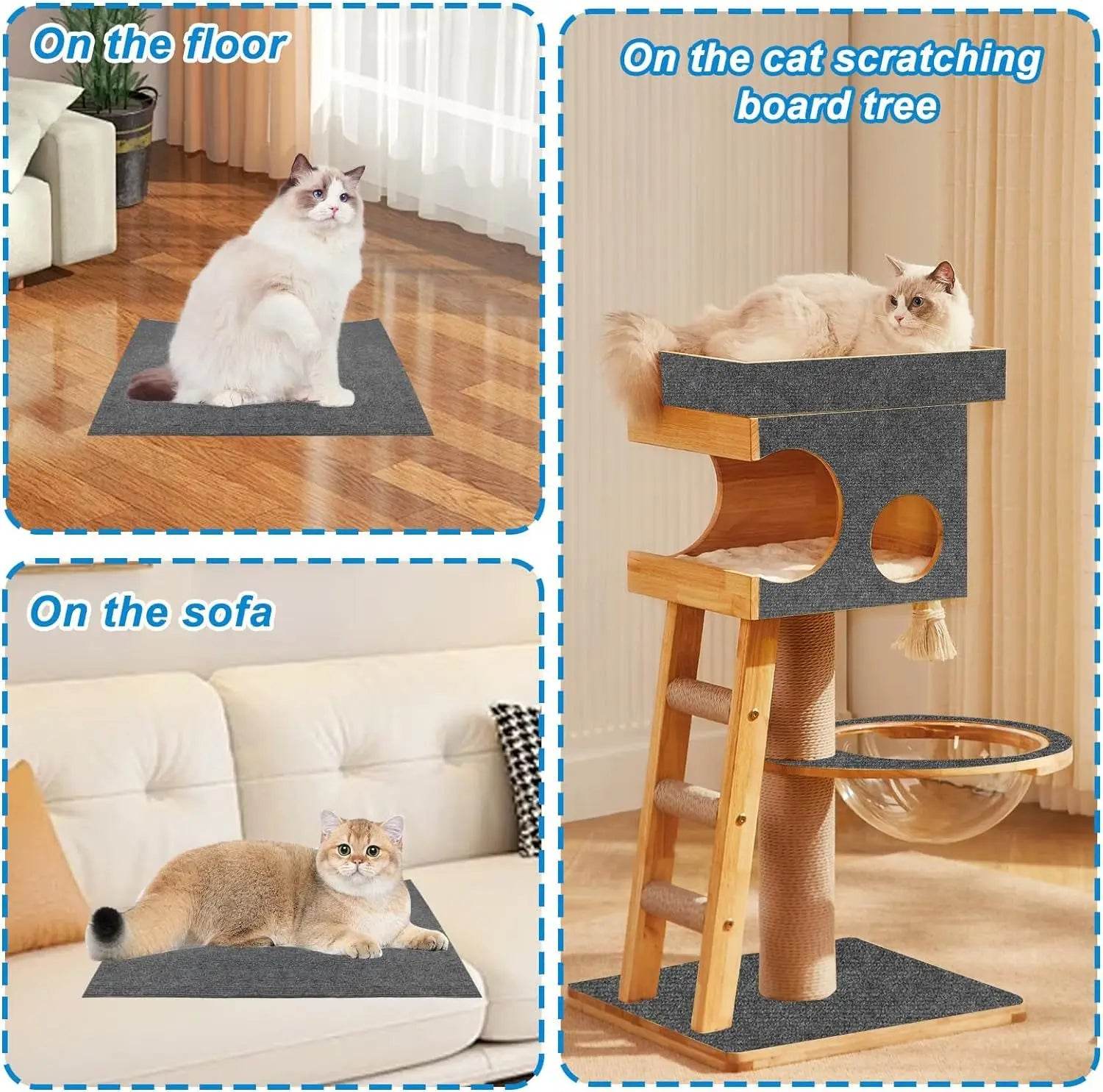 Mur autocollant anti-rayures pour chats, canapé, bricolage, Protection contre les rayures, pattes aiguisées, tapis à découper, planche à gratter pour chats - Animaleriex