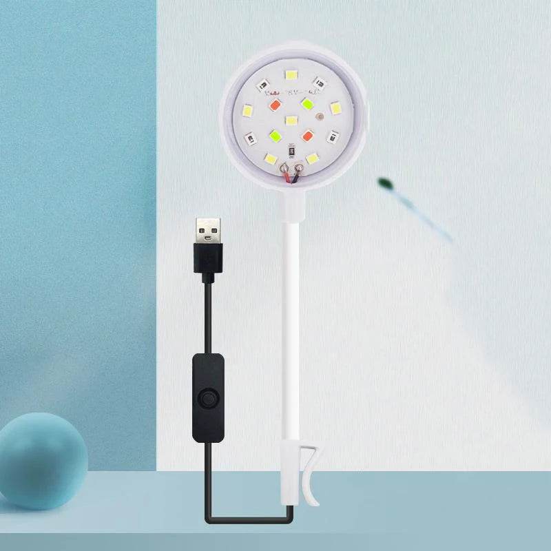 Lumière d'aquarium avec adaptateur LED à clipser, petite lumière USB à spectre complet, éclairage rotatif à 360 ° - Animaleriex