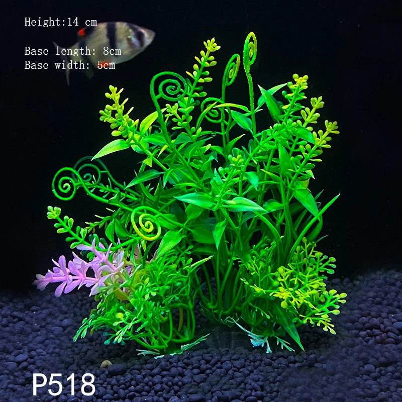 Plantes artificielles sous-marines en plastique pour Aquarium, faux arbuste aquatique, visualisation d'herbe verte, décoration de Simulation - Animaleriex