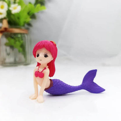 Décoration d'aquarium en plastique, petite sirène, Figurines miniatures, décoration de gâteau à faire soi-même, accessoires artisanaux de bureau - Animaleriex
