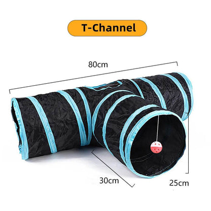 Tunnel pour chat, fournitures pour animaux de compagnie, Tunnel de jeu S T Pass pliable, jouet pour chat, baril de forage respirant pour papier fort d'intérieur - Animaleriex