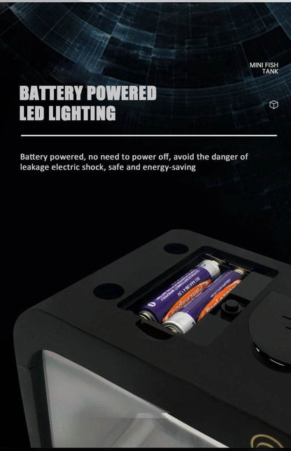 Transparent petit Aquarium créatif lumière LED Aquarium poissons blocs de construction isolé boîte réservoir pour reproduire l'alimentation Betta poisson rouge - Animaleriex