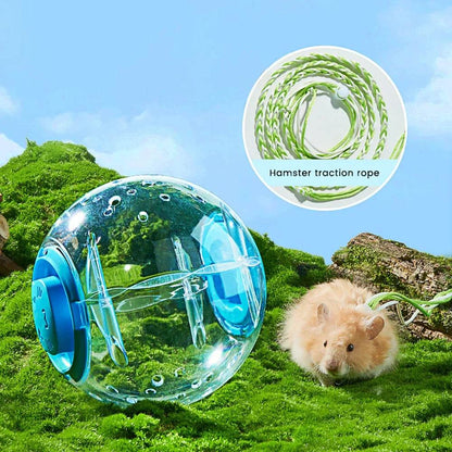 Balle d'exercice pour Hamster 14cm/18/cm, boule de course transparente avec corde de Traction pour petits animaux, fournitures pour animaux de compagnie - Animaleriex