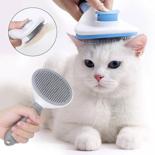 Brosse à poils d'animaux, peigne pour chat/chien, soins de toilettage, aiguille de nettoyage, peigne en acier inoxydable, cheveux longs, accessoires pour animaux de compagnie, chiens et chats - Animaleriex