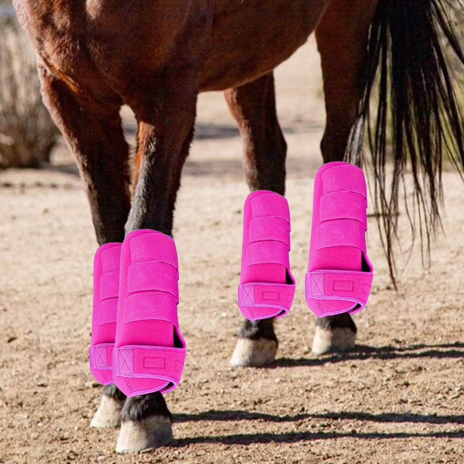 4x bottes de cheval, équipement de protection des jambes, ensemble d'enveloppements de jambes pour l'entraînement à l'équitation - Animaleriex