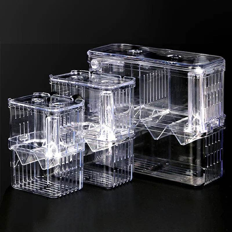 Boîte d'isolation multifonctionnelle pour l'élevage de poissons d'aquarium, incubateur d'aquarium à haute transparence, Double Guppies, incubateur d'éclosion - Animaleriex