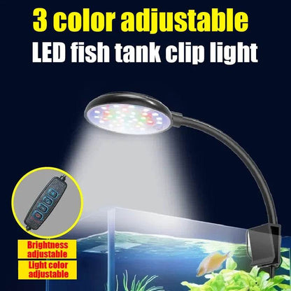 Lampe à pince pour aquarium 5W/7W, alimentation USB, décoration Led, spectre complet, étanche, lampe à algues, éclairage décoratif pour petit aquarium - Animaleriex