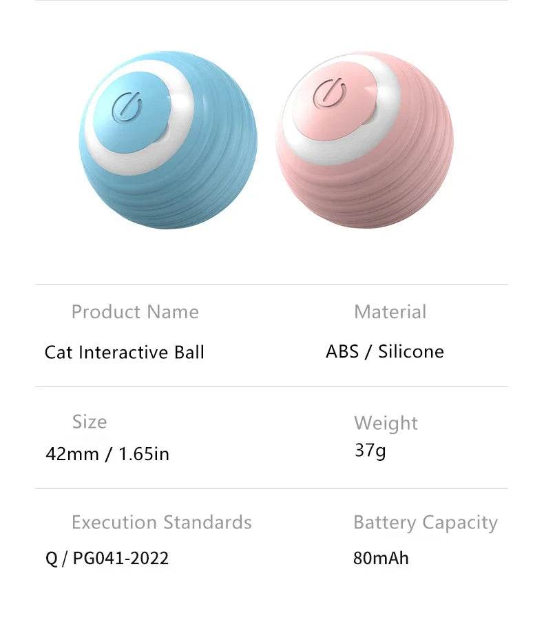 Balle Interactive pour chat, jouets intelligents pour animaux de compagnie, boule magique à roulement automatique d'intérieur, jouet interactif électronique, accessoires de jeu pour chat - Animaleriex