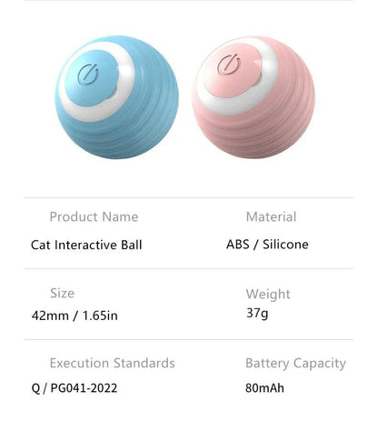 Balle Interactive pour chat, jouets intelligents pour animaux de compagnie, boule magique à roulement automatique d'intérieur, jouet interactif électronique, accessoires de jeu pour chat - Animaleriex