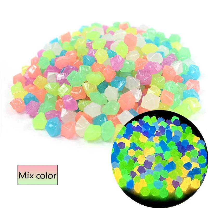 Pierres lumineuses pour Aquarium, 50/100/200 pièces, ornement pour Aquarium, galets qui brillent dans la nuit, décorations extérieures pour cour, pelouse, chemin, allées - Animaleriex