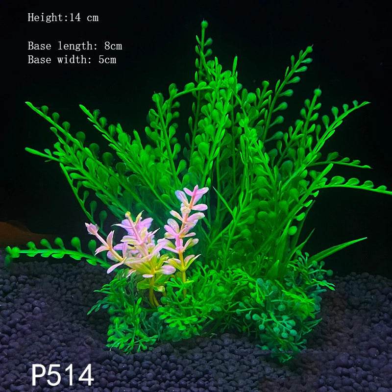 Plantes artificielles sous-marines en plastique pour Aquarium, faux arbuste aquatique, visualisation d'herbe verte, décoration de Simulation - Animaleriex
