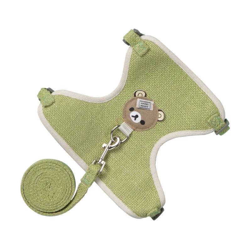 Ensemble de laisse de harnais pour animaux de compagnie, mignon, pour petits chiens de taille moyenne, chat, laisse de marche, Chihuahua, lapin, gilet, harnais, collier de caniche, accessoires pour chiens - Animaleriex
