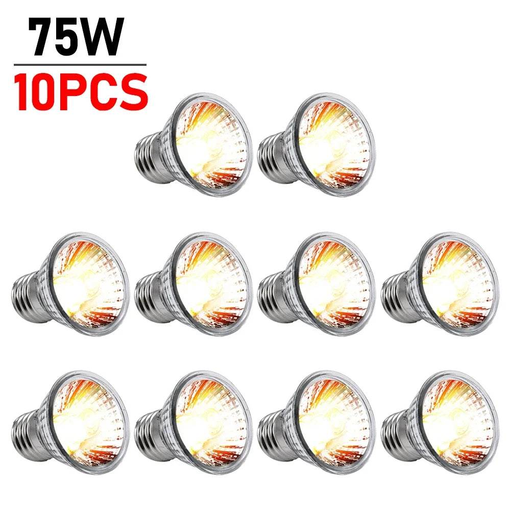 1-10 pièces 25/50/75W UVA + UVB lampe Reptile ampoule tortue se prélasser UV ampoules lumière chauffante spectre complet lampe solaire pour amphibiens - Animaleriex