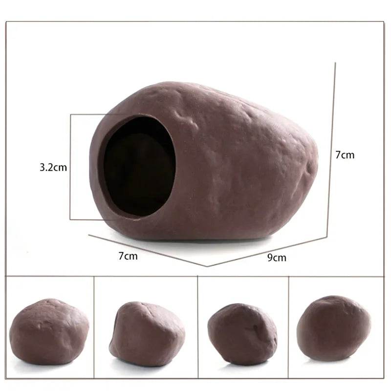 Décoration d'aquarium en céramique, abri pour poissons et crevettes, poterie, maison de Scorpion, Simulation de pierre, décor d'aquarium idéal - Animaleriex