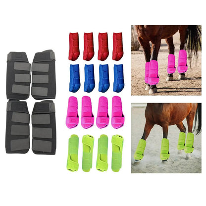 4x bottes de cheval, équipement de protection des jambes, ensemble d'enveloppements de jambes pour l'entraînement à l'équitation - Animaleriex
