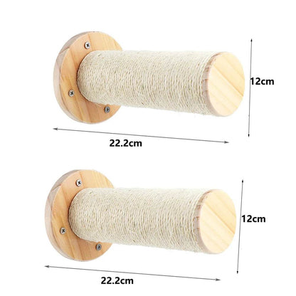 Corde d'escalade murale pour chat, 1 pièce, pédales en bois massif et corde en Sisal, entraînement des chatons, meulage des griffes, meubles d'intérieur pour chat - Animaleriex