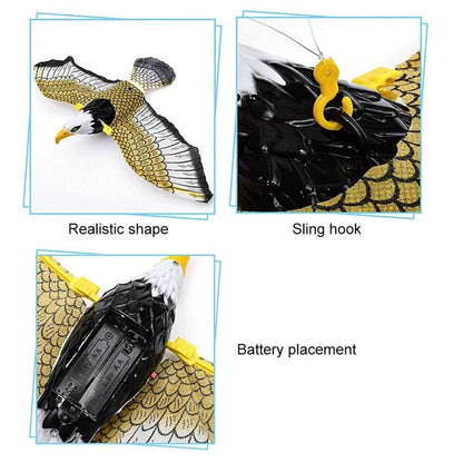 Jouet électrique pour animaux de compagnie, Simulation de faux aigle, Rotation électronique, oiseau suspendu, interactif, taquin, chat, chien, modèle silencieux - Animaleriex