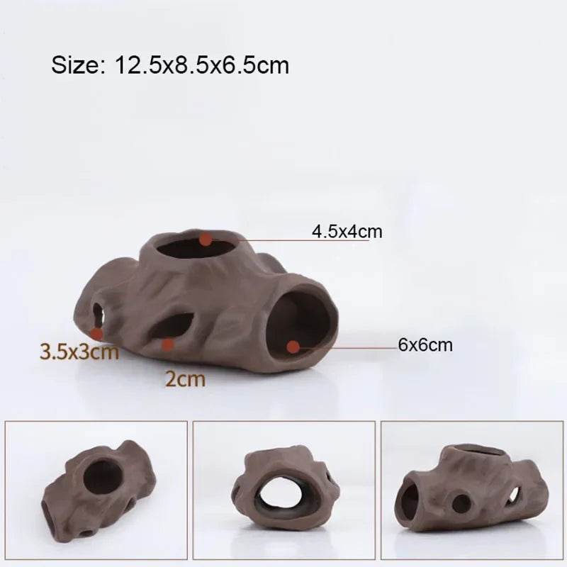 Décoration d'aquarium en céramique, abri pour poissons et crevettes, poterie, maison de Scorpion, Simulation de pierre, décor d'aquarium idéal - Animaleriex