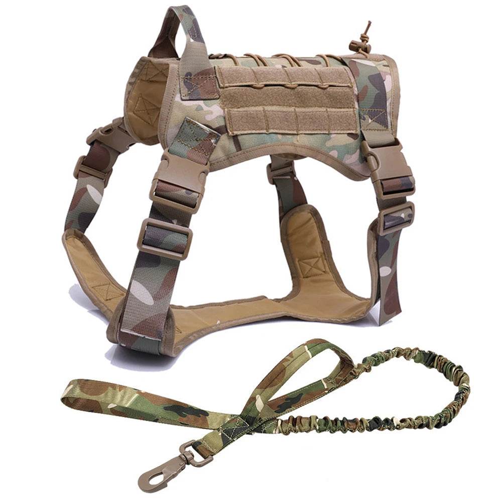 Harnais tactique pour chien, gilet d'entraînement pour animaux de compagnie, harnais militaire pour chien, collier de laisse pour petits, moyens et grands chiens, marche et chasse - Animaleriex