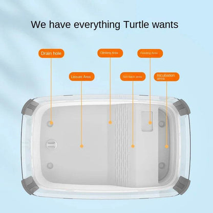 Réservoir de tortues en plastique transparent, avec zones pour la reproduction, l'alimentation, la natation, l'enclos intérieur, Cage pour tortues d'eau, habitat pour reptiles - Animaleriex