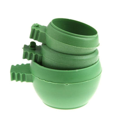Mini bol d'eau et de nourriture en plastique vert pour perroquets, 3 pièces/ensemble, mangeoire en plastique pour oiseaux, Pigeons, Cage, tasse de sable, outil d'alimentation, accessoire - Animaleriex